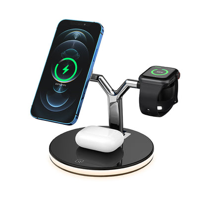 Compatible with Apple, 3 in 1 Magnetic Wireless Charger 15W Fast Charging Station for Magsafe Chargers